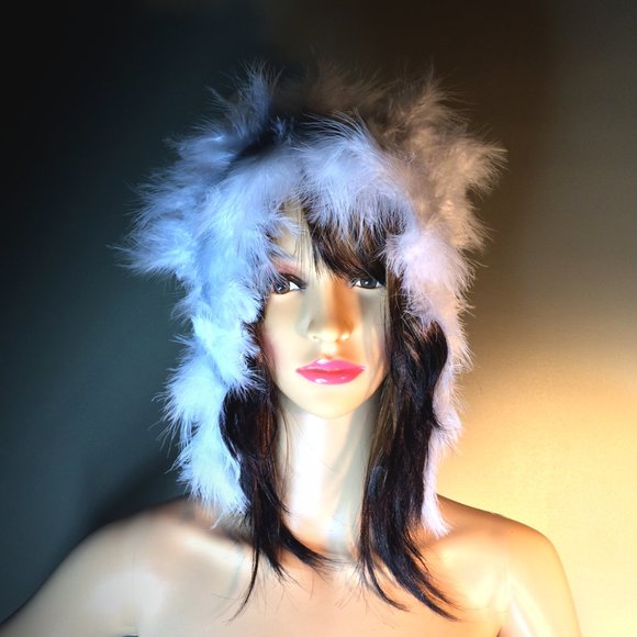 White Feather Headdress - Fluffy Marabou - Picture 7 of 12